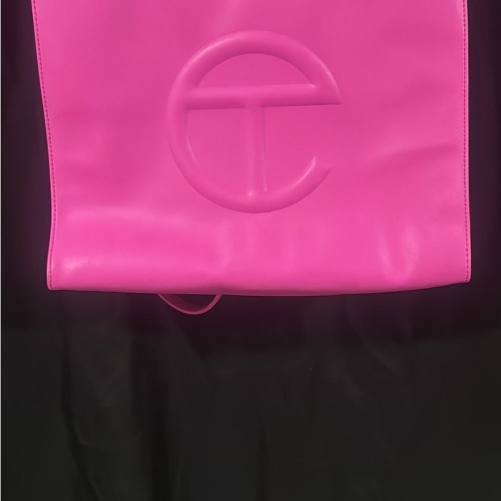 Telfar Pink designer purse with Embossed Logo